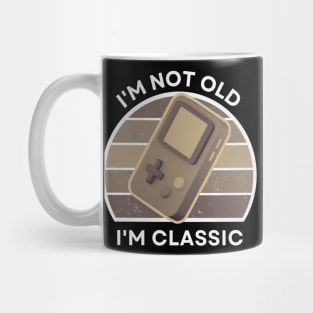 I'm not old, I'm Classic | Handheld Console | Retro Hardware | Sepia | Vintage Sunset | '80s '90s Video Gaming Mug